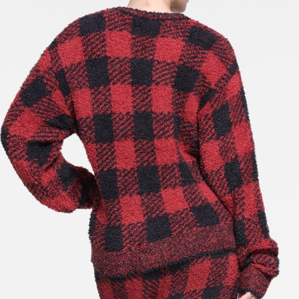 NWT Skims Cozy Knit Plaid Hoodie Unisex - Picture 3 of 5